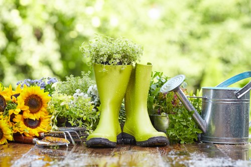 Local soft landscaping team preparing a residential garden in Pinner